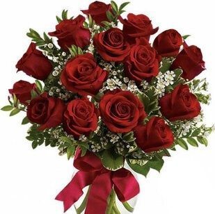 15 red roses with greenery | Flower Delivery Yaroslavl